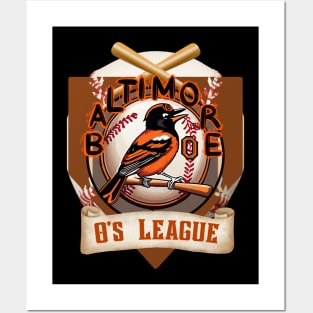 BALTIMORE ORIOLE O'S LEAGUE DESIGN Posters and Art